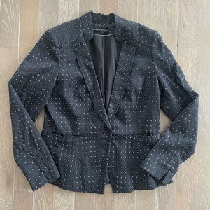 White House Black Market Black Blazer with White Polka Dots